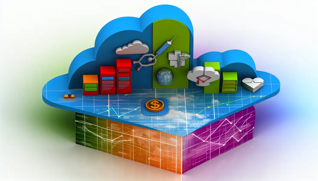 Cloud server infrastructure represented in a modernized visual style.