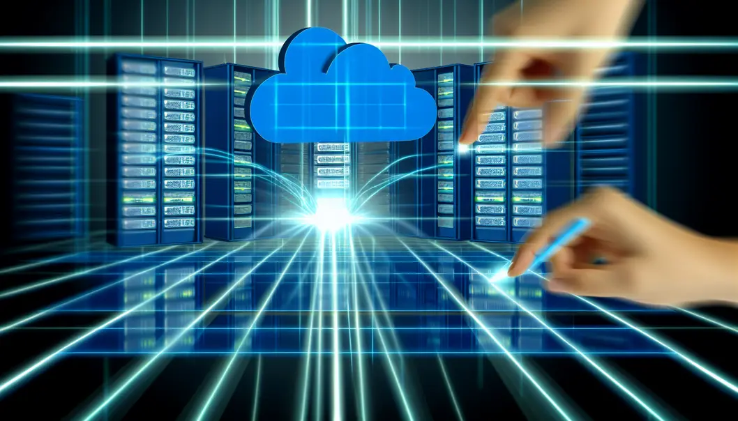 Cloud server infrastructure represented in a modernized visual style.